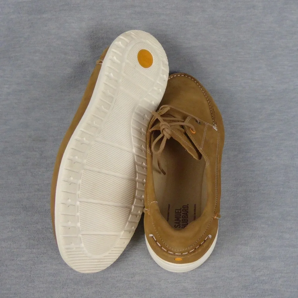 Samuel Hubbard Olema Moc Nutmeg Shoes Mens 13 XW Brown Nubuck Leather Boat Shoes